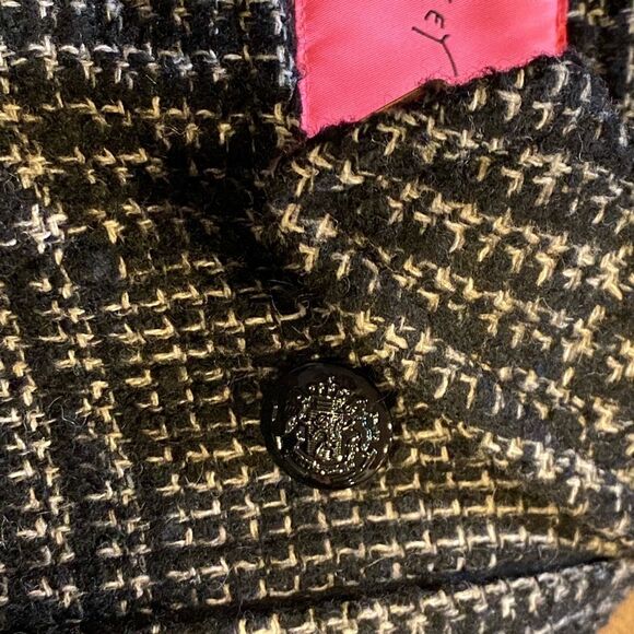 Betsey Johnson Houndstooth Princess Cut Wool Overcoat 8 - Picture 11 of 12